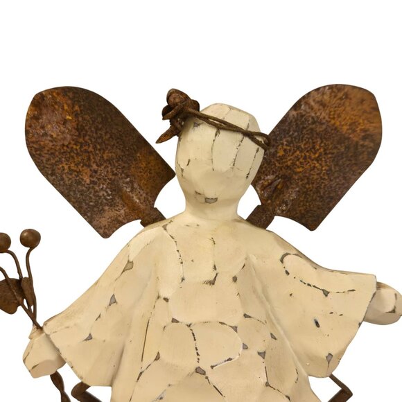 Angel Figurine Garden Shovel Wings Flowers Gardener 7 Inch P Caldwell - Picture 11 of 16